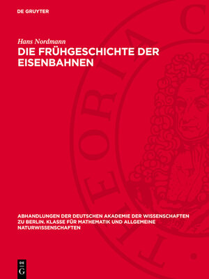 cover image of Die Frühgeschichte der Eisenbahnen